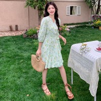 时尚质感一片式碎花连衣裙