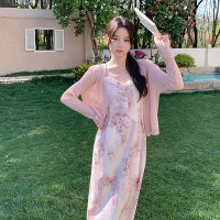 【已出大货】碎花连衣裙两件套B01