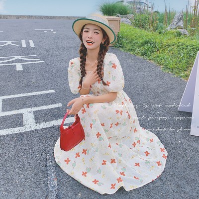 <!--日系碎花连衣长裙199-->