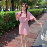 买家秀夏装现货假两件连衣裙减龄短袖卫衣裙202A