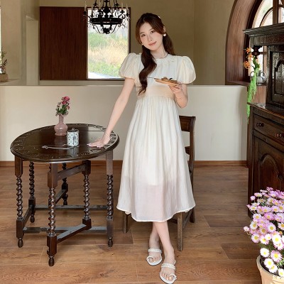 <!--夏装现货韩版泡泡袖甜美仙女裙旅游连衣裙202A-->