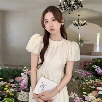 夏装现货韩版泡泡袖甜美仙女裙旅游连衣裙202A