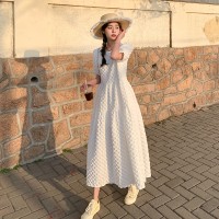 [现货]24夏新款肌理感华夫格长款连衣裙207