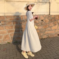 [现货]24夏新款肌理感华夫格长款连衣裙207