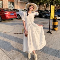 [现货]24夏新款肌理感华夫格长款连衣裙207