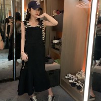 现货24夏新款开叉鱼尾连衣裙背带裙207