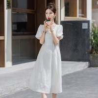 《现货高质48H发》新中式盘扣连衣裙