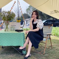 【新款现货】2024夏圆点T恤+黑色吊带裙套装ZB129
