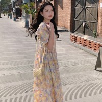 现货2024夏新款甜美可爱显瘦遮肉中长款连衣裙
