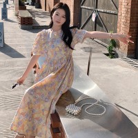 现货2024夏新款甜美可爱显瘦遮肉中长款连衣裙