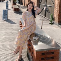 现货2024夏新款甜美可爱显瘦遮肉中长款连衣裙