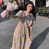 现货2024夏新款甜美可爱显瘦遮肉中长款连衣裙
