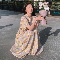 现货2024夏新款甜美可爱显瘦遮肉中长款连衣裙