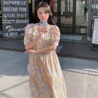 现货2024夏新款甜美可爱显瘦遮肉中长款连衣裙