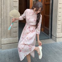 905斜领盘扣腰间抽绳新中式连衣裙