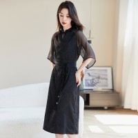 新中式连衣裙女新款夏季高端复古气质改良版日常可旗袍裙女