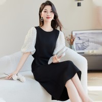 法式显瘦连衣裙女精致气质绝美浪漫复古2024夏装宽松腰黑色裙子