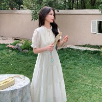 现货2024夏装新款新中式G风长款连衣裙865