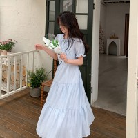 现货2024夏装新款新中式G风长款连衣裙865