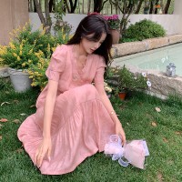 现货2024夏装新款新中式G风长款连衣裙868