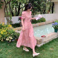 现货2024夏装新款新中式G风长款连衣裙868