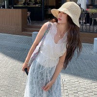蕾丝吊带透视美背连衣裙155