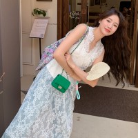 蕾丝吊带透视美背连衣裙155