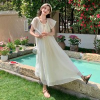 现货夏季新款飞飞袖显瘦仙女裙连衣裙6332