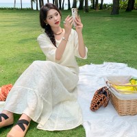 新中式圆领5分袖上衣半身裙组合裙505