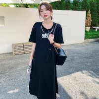 现货数据好夏季新款印花长款T恤连衣裙8597