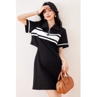 镂空短袖T恤裙女2024夏季新款显身材高端气质连衣裙