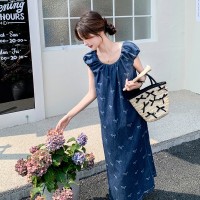 夏季牛仔连衣裙女中长款
