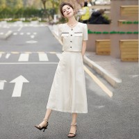 【明星同款】优雅套装2024夏装新款女上衣搭半身裙两件套