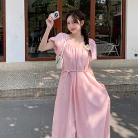 2024年夏季新款连衣裙长款宽松系腰带韩版裙子