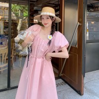 2024年夏季新款连衣裙长款宽松系腰带韩版裙子