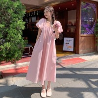 2024年夏季新款连衣裙长款宽松系腰带韩版裙子