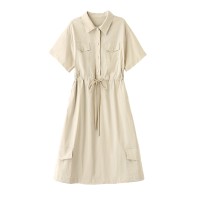 衬衫连衣裙女2024夏季新款女装气质短袖小个子裙子