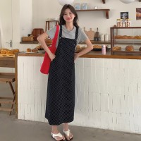 现货夏季新款波点修身背带裙5202