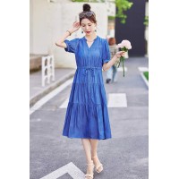 【夏季女装新款】时尚洋气天丝牛仔连衣裙B2
