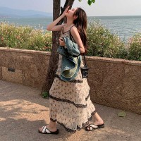 （现货）.蕾丝蛋糕裙新中式2件套207