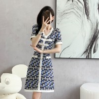 小香风针织连衣裙女夏2024新款法式气质复古小个子高级感裙子