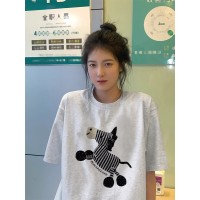 卡通印花200克后包条春夏季纯棉大码短袖T恤