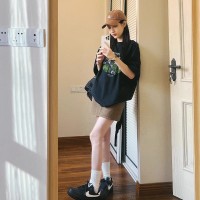 卡通印花200克后包条春新款纯棉大码短袖T恤