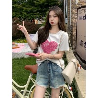9937款2024夏装前片工艺印花T恤