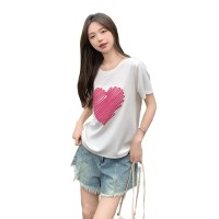 9937款2024夏装前片工艺印花T恤