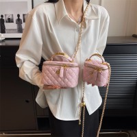 链条迷你小包包女2024新款时尚菱格百搭斜挎包春夏质感手提小方包
