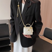链条迷你小包包女2024新款时尚菱格百搭斜挎包春夏质感手提小方包