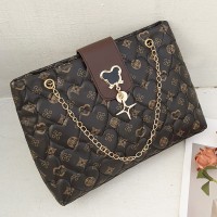 绣花托特包ladiesbag2024新款女包菱格链条斜挎包韩版印花单肩包