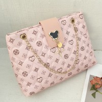 绣花托特包ladiesbag2024新款女包菱格链条斜挎包韩版印花单肩包
