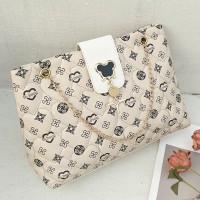 绣花托特包ladiesbag2024新款女包菱格链条斜挎包韩版印花单肩包